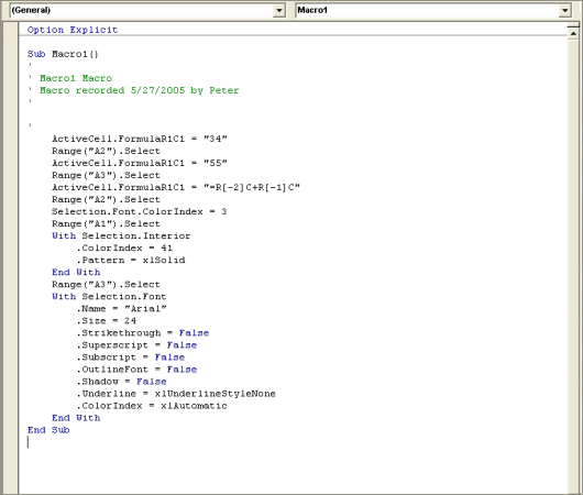 Excel Macros Introduction