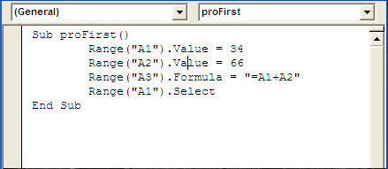 VBA code example