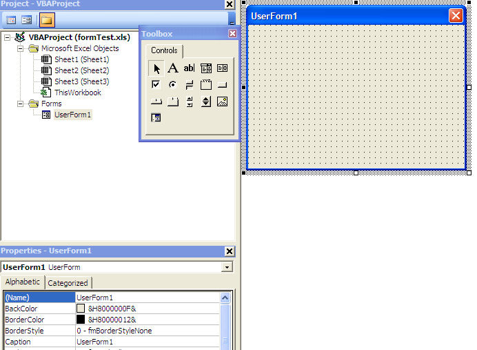 New userform in VBA