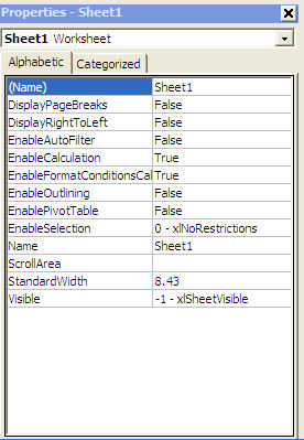 Sheets Properties